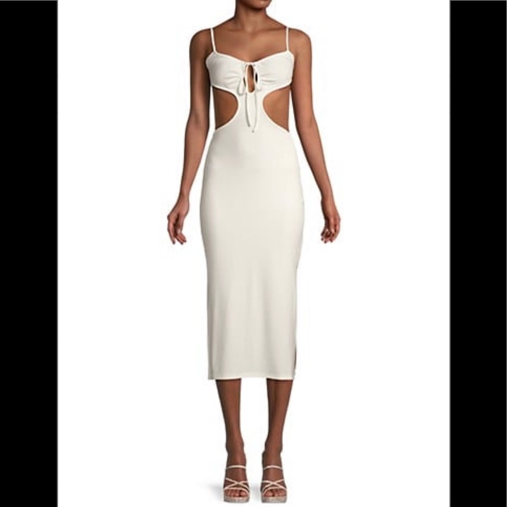 WeWoreWhat - Tie Front Cut Out Dress (White)